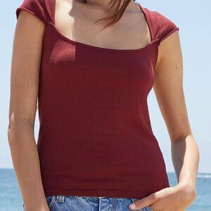 John Galt Burgundy Ella Top